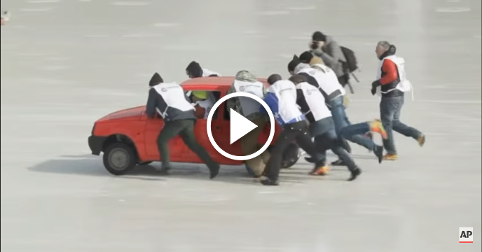 First-Ever Russian Car Curling Tournament Combines Olympic Sport With Automobiles