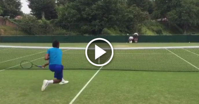 Gael Monfils Prepares for Wimbledon by Crushing Dudes with Tennis Balls