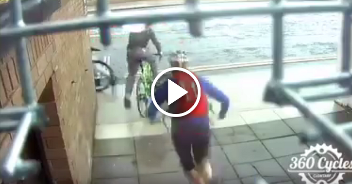 Cyclist Ruthlessly Takes Down Dude Who Stole His Bike With NFL-Style Tackle