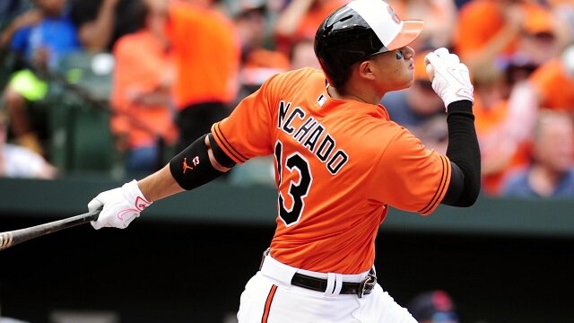 Watch Baltimore Orioles' Manny Machado Absolutely Clobber First Spring Training Home Run
