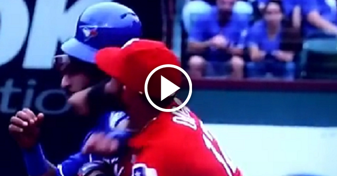 Watch Bench-Clearing Brawl Break Out After Rougned Odor Clobbers Jose Bautista