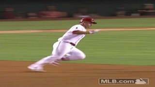 Watch Mike Trout Fall Down Rounding Second And Share Moment With Jose Altuve