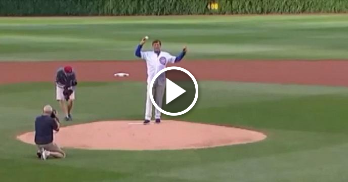 Craig Sager Throws Out The First Pitch At Chicago Cubs' 'Conquer Cancer Day'