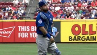 Watch Willson Contreras Take Foul Tip To Man Region And Dance It Off