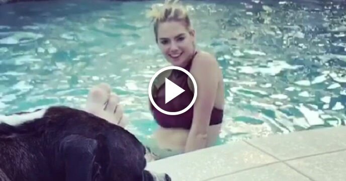 Kate Upton Does Insanely Sexy Pool Dance for Fiancee Detroit Tigers Pitcher Justin Verlander