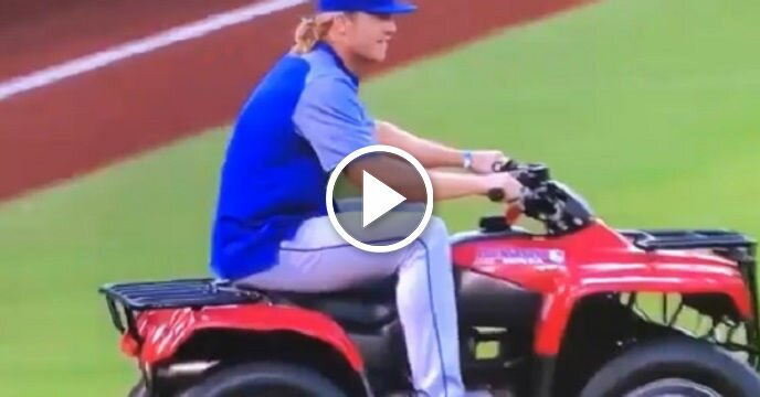 New York Mets' Noah Syndergaard Steals Phillie Phanatic's ATV and Rides Away