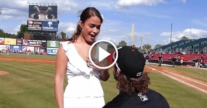 Milwaukee Brewers Minor League Player Proposes to Girlfriend After She Throws Out First Pitch
