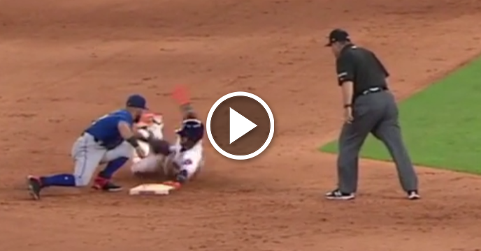 Houston Astros' Yuli Gurriel Cleverly Avoids Tag at Second Base With Swim Move