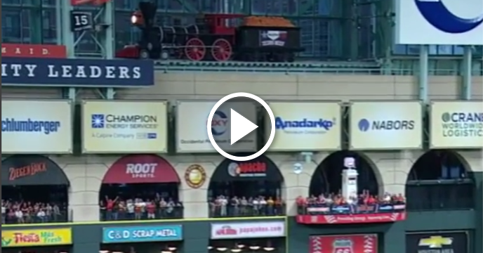 Jose Altuve Moonshot Hits Train Above Outfield Wall at Minute Maid Park