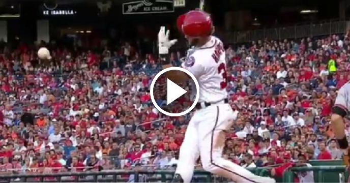 Bryce Harper Swings So Hard He Literally Tears Cover Off Baseball And Loses His Helmet