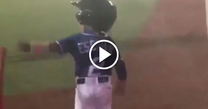 Alcides Escobar's Son Offers Up Greatest Bat Flip in Wiffle Ball Game