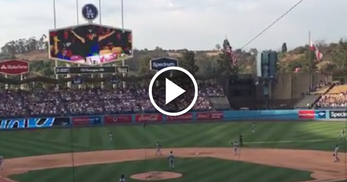 Dancin' Granny Hilariously Flashes Dodger Stadium Crowd On Video Board