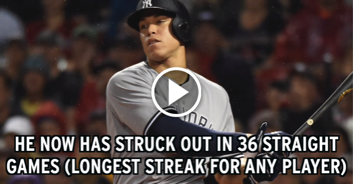 Aaron Judge Sets MLB Record with Strikeout in 36th Consecutive Game