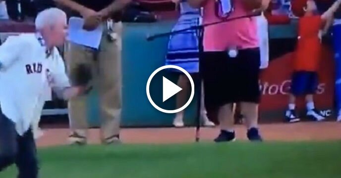 17-Year-Old Helped By Red Sox Charity Throws Out First Pitch, Hits Guy in Balls