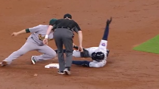 Astros' George Springer Uses Nifty Swim Move to Slide Safely Into Second