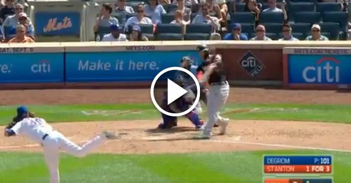 Marlins' Giancarlo Stanton Blasts Home Run No. 45 Off Mets' Jacob deGrom