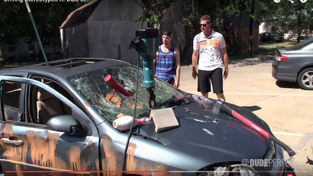 Watch Dude Perfect Completely Destroy a Car In New Video With Dale Earnhardt Jr
