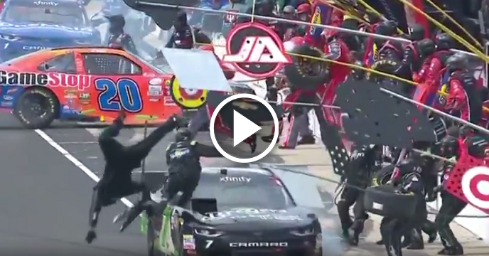NASCAR Driver Inexplicably Plows Into Crew Member During Disastrous Pit Stop