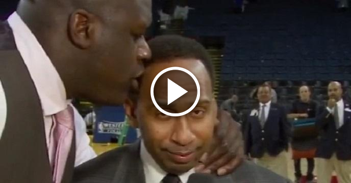Shaq Gives Stephen A. Smith A Kiss On The Forehead Like A Father Would A Son