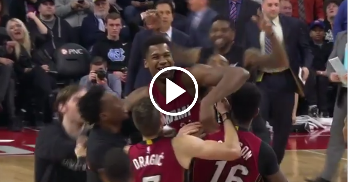 Miami Heat Bench Goes Wild After Hassan Whiteside Tips In Game-Winner
