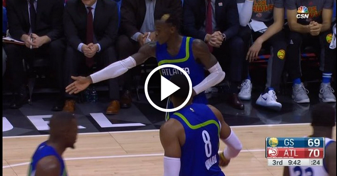 Hawks' Dwight Howard & Dennis Schroder Were Too Busy Arguing To Defend Steph Curry's Open Trey