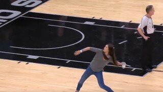 WNBA No. 1 Overall Pick Kelsey Plum Shows Off Her Cannon at San Antonio Spurs Game