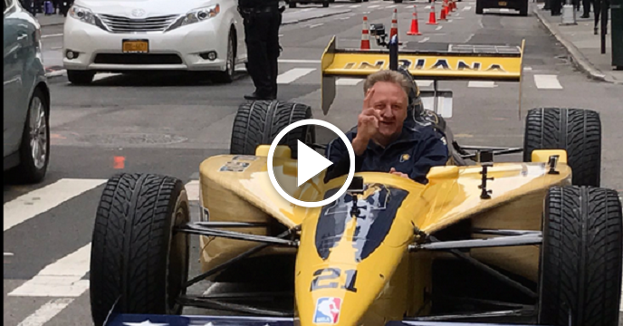 Indiana Pacers Send Larry Bird To NYC In Team-Themed Indy Car To Submit 2021 All-Star Game Bid