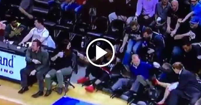 Damian Lillard Crashes Into Courtside Seats — Takes Out 75-Year-Old Timberwolves Owner