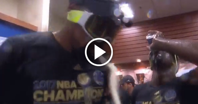 Kevin Durant Immediately Spits Out Beer He Chugs During Golden State Warriors Championship Celebration