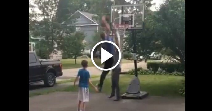 Boston Celtics GM Danny Ainge Gets Dunked on By His Own Son in Driveway Hoops