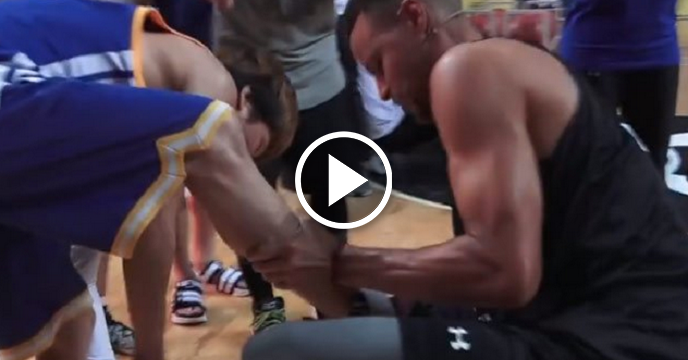 Steph Curry Rips Fan's LeBron Shoes Off — Rewards Him With New Pair Of Under Armour