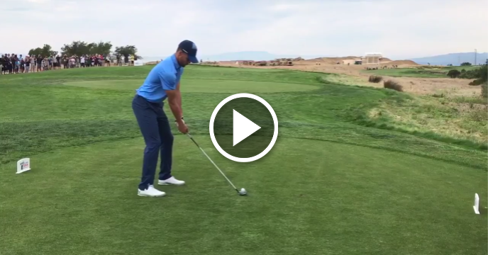 Steph Curry Hooks First Tee Shot at Web.com Event into Golf Cart Cup Holder