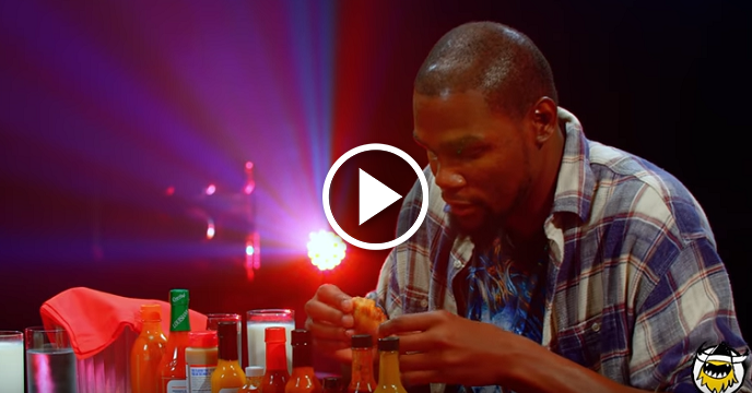 Watch: Warriors' Kevin Durant Eats 'Wings Of Death' During Hot Ones Interview