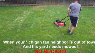 Ohio State Football Supporter Hilariously Mows 'Ohio' Onto Michigan Fan's Lawn