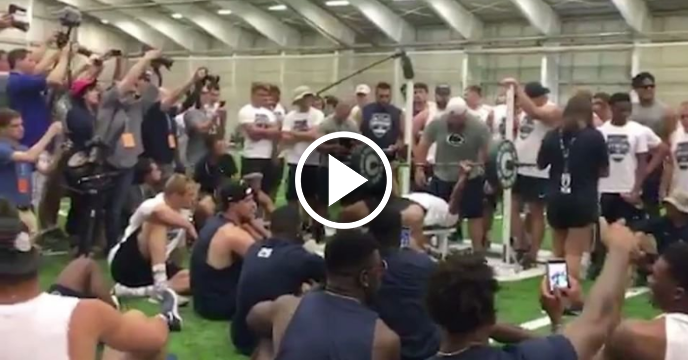 Penn State RB Saquon Barkley Bench Presses 225 for Ridiculous 30 Reps