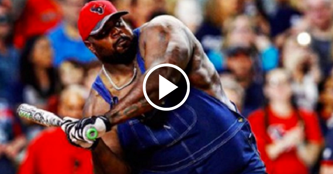 Vince Wilfork Hilariously Wears His Famous Overalls To J.J. Watt's Charity Softball Game