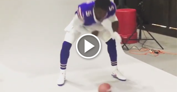 Buffalo Bills QB Tyrod Taylor has Impeccable Timing During Photoshoot Ball Spin Trick