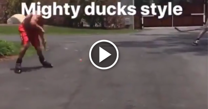 Rob Gronkowski Unleashes Wicked Slapshot in Shirtless Street Hockey Video