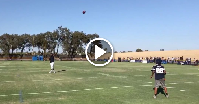 Dez Bryant Plays Catch with Young Fan at Dallas Cowboys Camp
