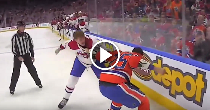 Watch 'Ref Cam' View Of Fight Between Oilers' Darnell Nurse & Canadiens' Michael McCarron