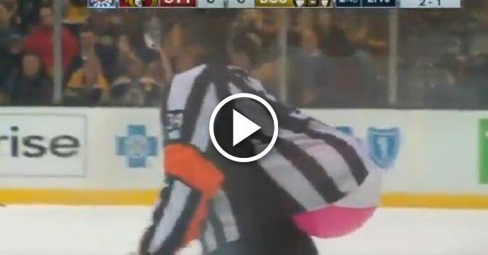 Referee Attempts to Stuff Beach Ball in His Shirt During Senators-Bruins Playoff Game