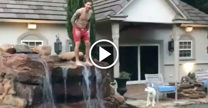 Tyler Seguin & Dog Execute Flawless Synchronized Dive into Swimming Pool