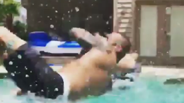 Video: Randy Orton Hilariously RKO\'s Stepson Into Pool