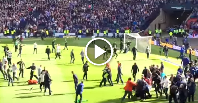 Massive Brawl Breaks Out At Scottish Soccer Game After Fans Storm Pitch
