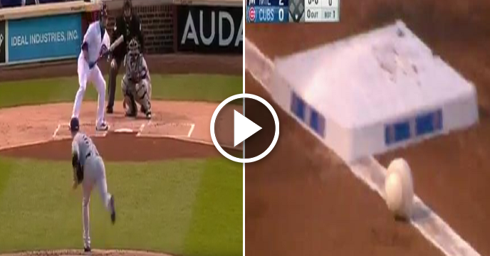 Cubs' Kyle Schwarber Lays Down Perfect Bunt That Refuses To Go Foul