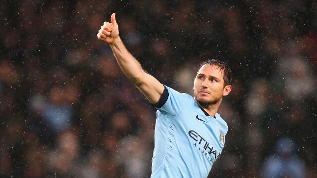 Frank Lampard salutes the Manchester City fans