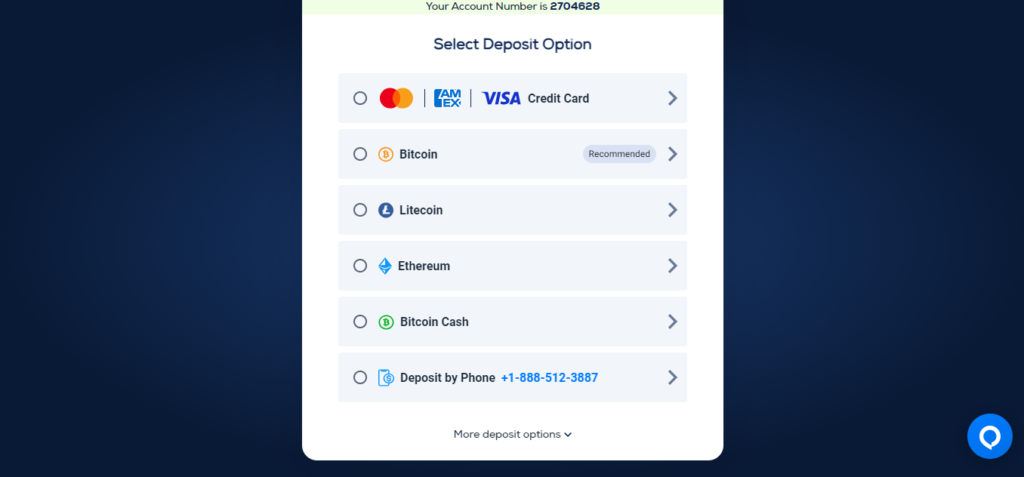 Graphic showing deposit methods at Betus