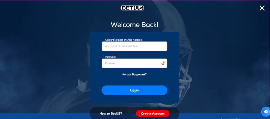  Bet Us login page