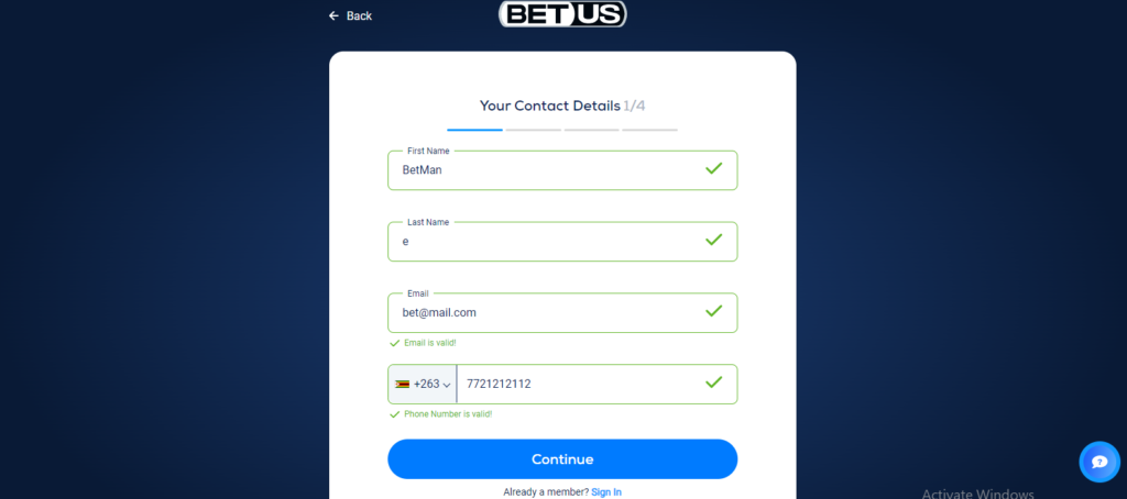 BetUs sport betting 