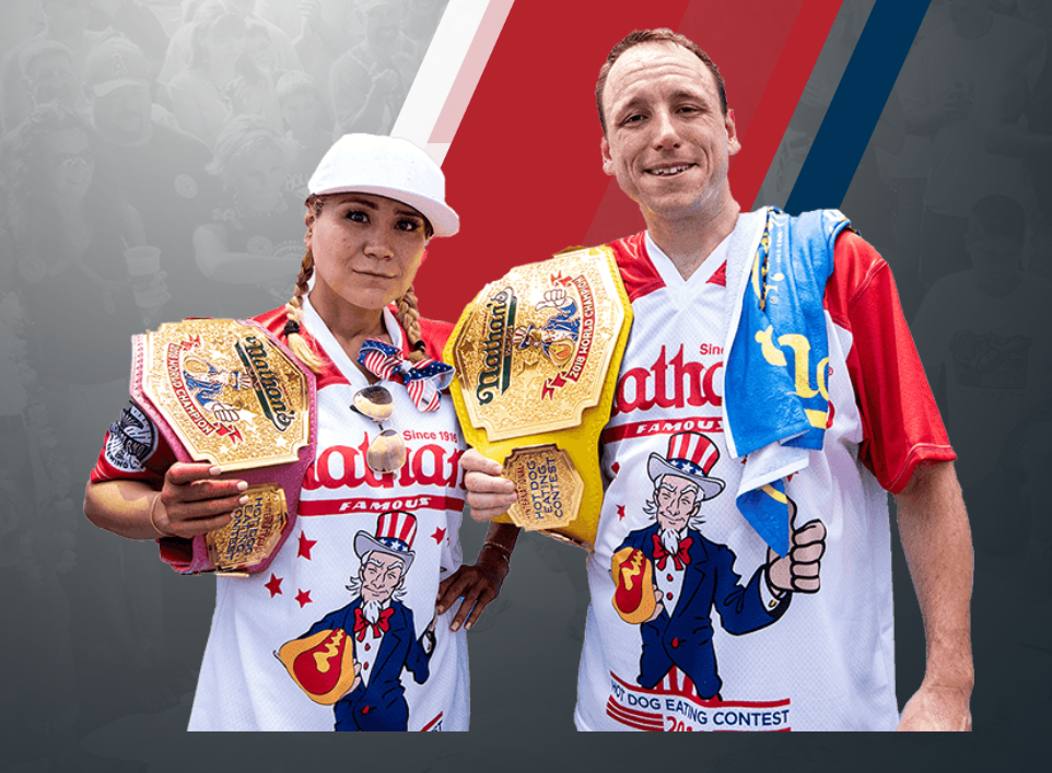 An image showing the Nathan's Hot Dog Eating Contest previous winners 